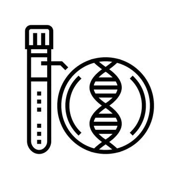 Analysis flask genetic molecule line icon vector illustration 스톡 일러스트