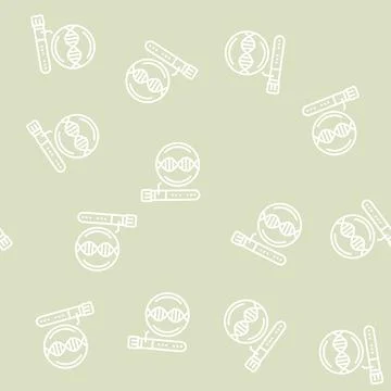 Analysis flask genetic molecule line seamless pattern イラスト素材