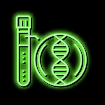 Analysis flask genetic molecule neon glow icon illustration Illustrazione stock