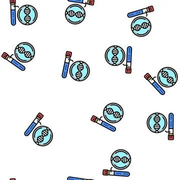 Analysis flask genetic molecule vector seamless pattern Stock Illustration