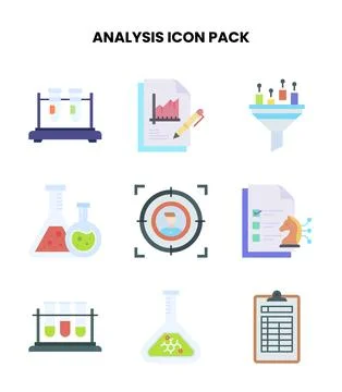 Analysis Flat Icons Pack Illustration