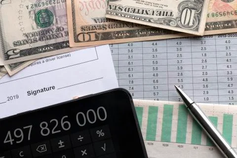 Analysis of forecasts of economic indicators. Stock Photos