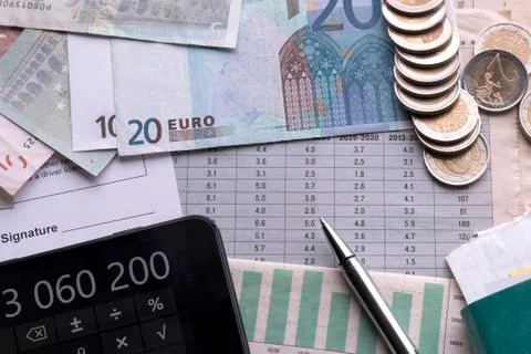 Analysis of forecasts of economic indicators Stock Photos