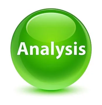 Analysis glassy green round button Illustrazione stock