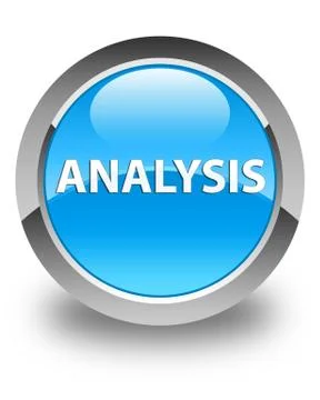 Analysis glossy cyan blue round button Stock Illustration