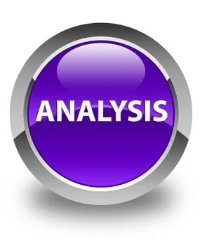 Analysis glossy purple round button Stock Illustration