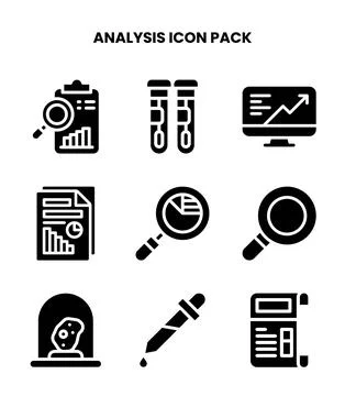 Analysis Glyph Vector Icons Pack イラスト素材