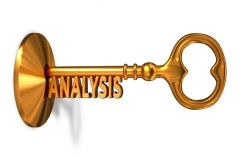 Analysis - Golden Key is Inserted into the Keyhole Stock Illustration