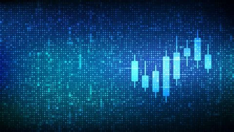 Analysis graph candlestick stock icon made with currency symbols. Stock marke Stock Illustration