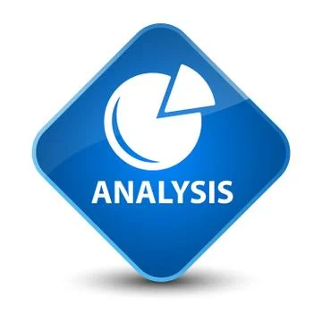Analysis (graph icon) elegant blue diamond button Stock Illustration
