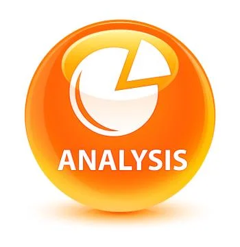 Analysis (graph icon) glassy orange round button Stock Illustration