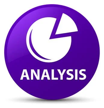 Analysis (graph icon) purple round button Stock Illustration
