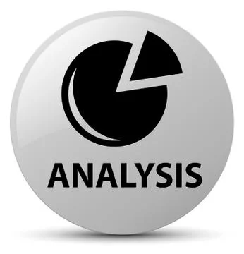 Analysis (graph icon) white round button Stock Illustration