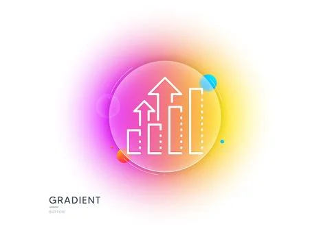 Analysis graph line icon. Results chart sign. Traffic management. Gradient blur Stock Illustration