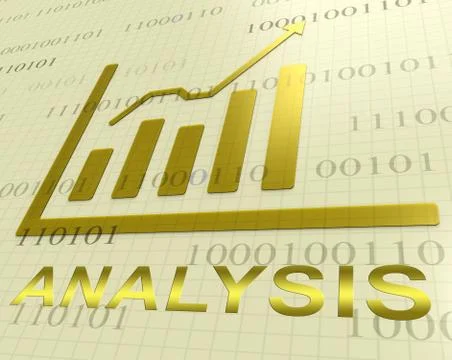 Analysis Graph Shows Data Analytics 3d Rendering Stock Illustration