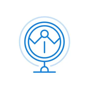 Analysis graphs vector line icon. Financial chart with information about trad Illustrazione stock