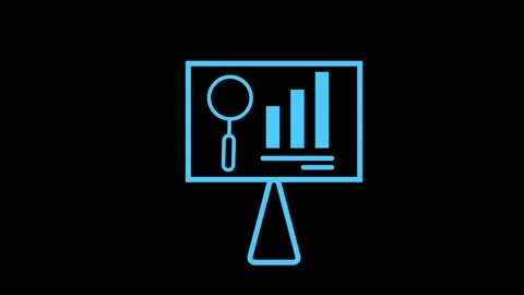 Analysis icon in blue light Stock Footage 159239525