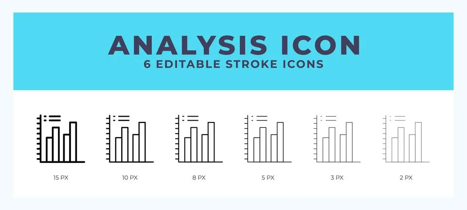 Analysis icon with editable stroke. Outline icon vector illustration. Stock Illustration