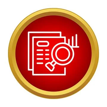 Analysis icon evaluating documents and financial data Ilustración de archivo