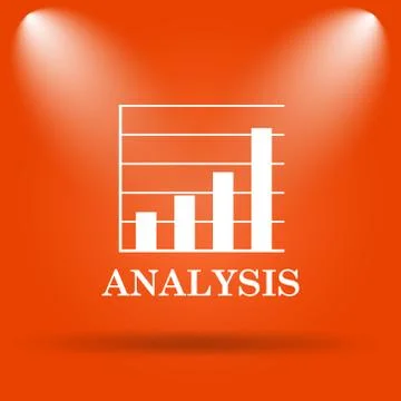 Analysis icon. Internet button on orange background.. Stock Illustration