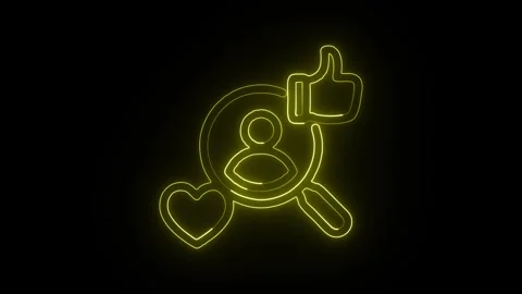 Analysis Icon Isolated on Black Background Data Evaluation Neon Animation Stock Footage 329628714