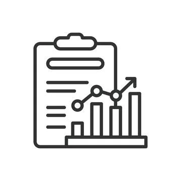 Analysis icon in line design. Analysis, data analytics, business intelligence Illustrazione stock