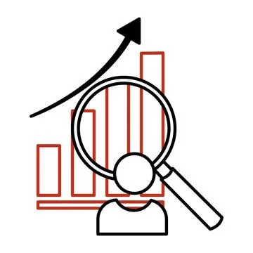Analysis icon. Research, Search, and Data Analysis. Vector Illustration of .. Illustrazione stock