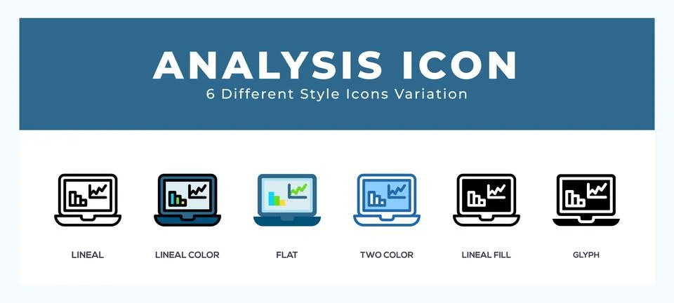 Analysis icon set. Design elements for logo 库存插图