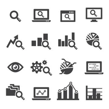 Analysis icon set Stock Illustration