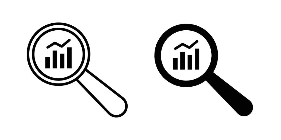Analysis icon set. Vector EPS 10 Stock Illustration