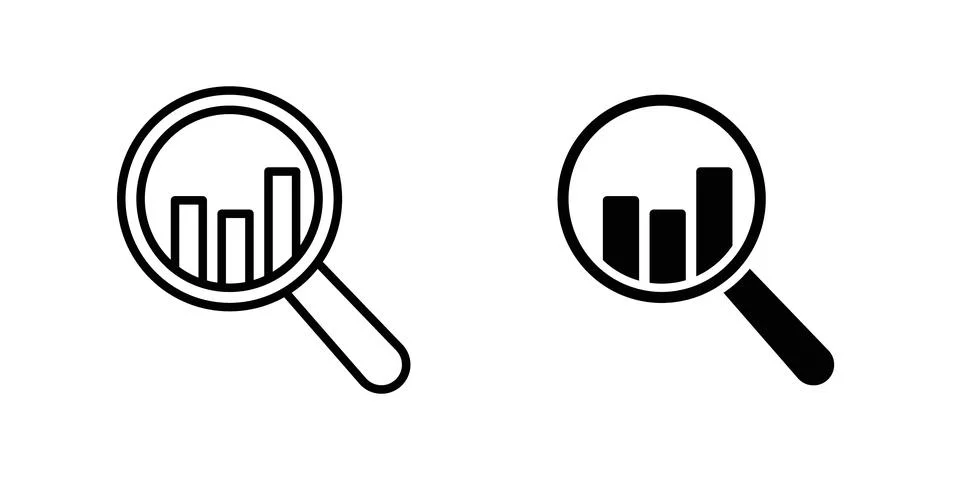 Analysis icon vector template set in black Stock Illustration