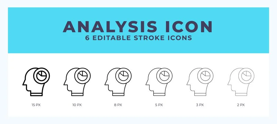 Analysis icon vector for web. And mobile app. Editable stroke outline icon. Illustrazione stock