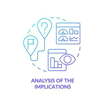 Analysis of implications blue gradient concept icon Stock Illustration