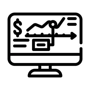 Analysis infographic line icon vector illustration Stockillustratie