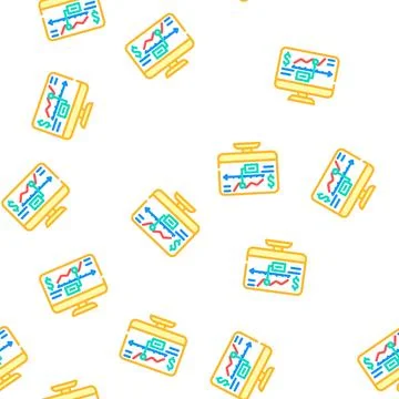Analysis infographic vector seamless pattern 스톡 일러스트