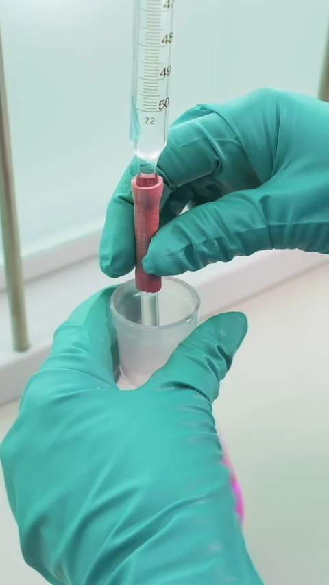 Analysis in the laboratory. Clip. Chemical testing through mixing Stock Footage 286051431