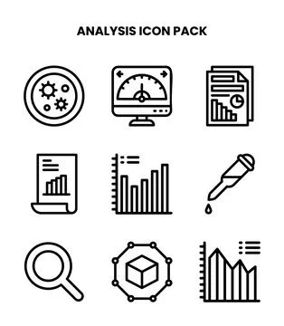 Analysis Line Set Icons Pack Stockillustratie