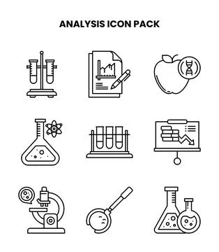 Analysis Line Set Icons Pack Stockillustratie