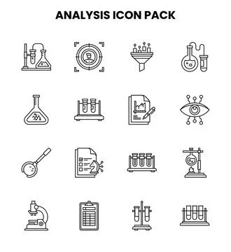Analysis Line UI Icons Pack Stockillustratie