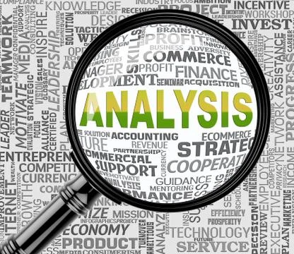 Analysis Magnifier Represents Data Analyzing 3d Rendering Illustrazione stock
