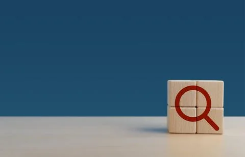 Analysis, magnifying glass icon on empty space Foto stock