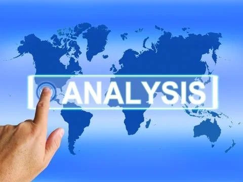 Analysis map indicates internet or worldwide data analyzing Stockillustratie