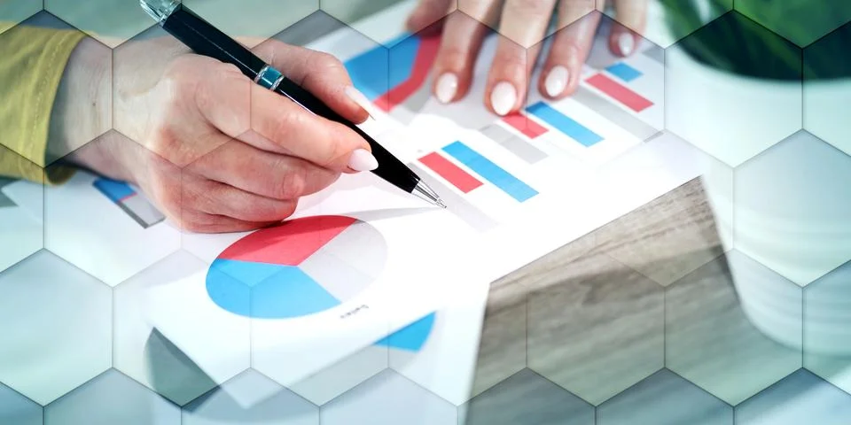 Analysis of marketing data, geometric pattern Foto stock