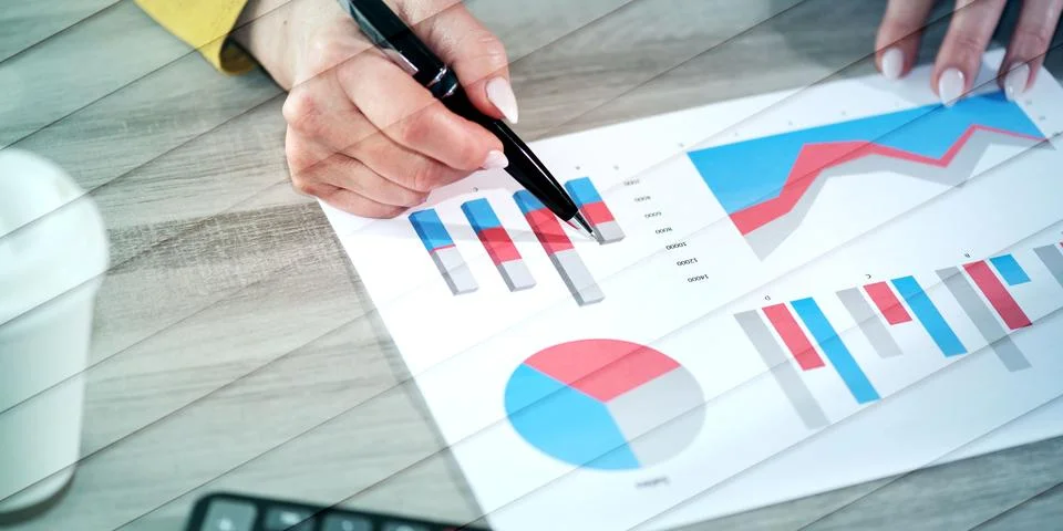 Analysis of marketing data, geometric pattern Foto stock