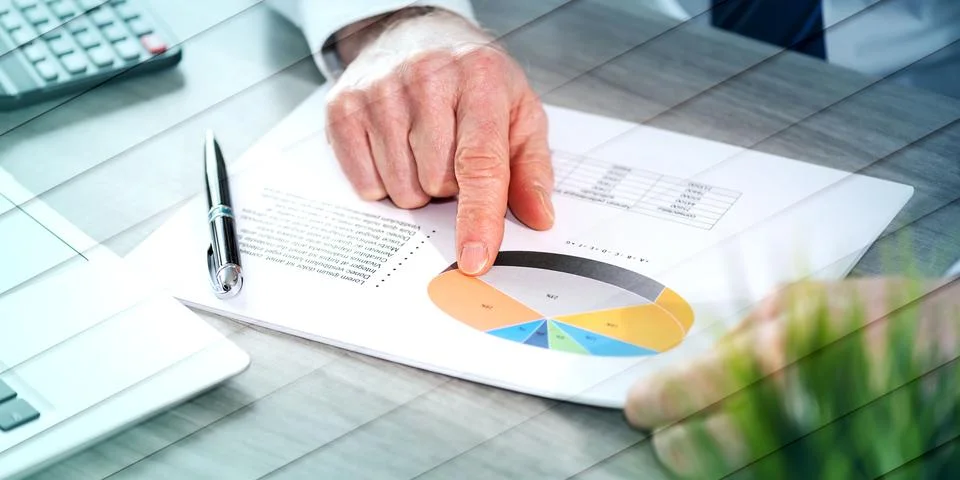 Analysis of marketing data, geometric pattern Foto stock