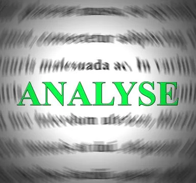 Analysis or analyse concept icon shows scrutiny of data or finances - 3d illu Illustrazione stock