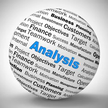 Analysis or analyse concept icon shows scrutiny of data or finan Stock Illustration