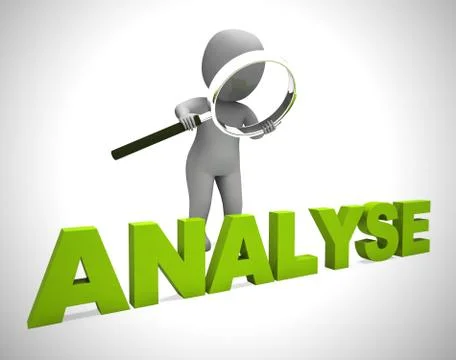 Analysis or analyse concept icon shows scrutiny of data or finan Stock Illustration