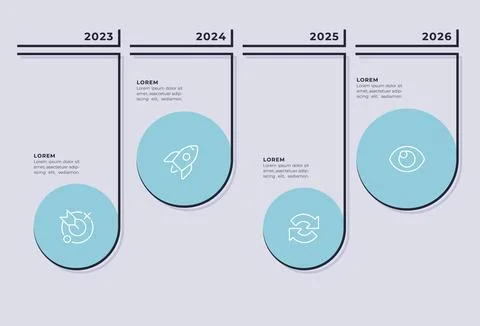 Analysis of organization development musical notes timeline infographic 4 ste Stock Illustration