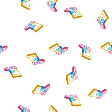 Analysis packages isometric icon seamless pattern sign Stock Illustration